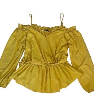 Elegant Yellow Off-Shoulder Blouse
